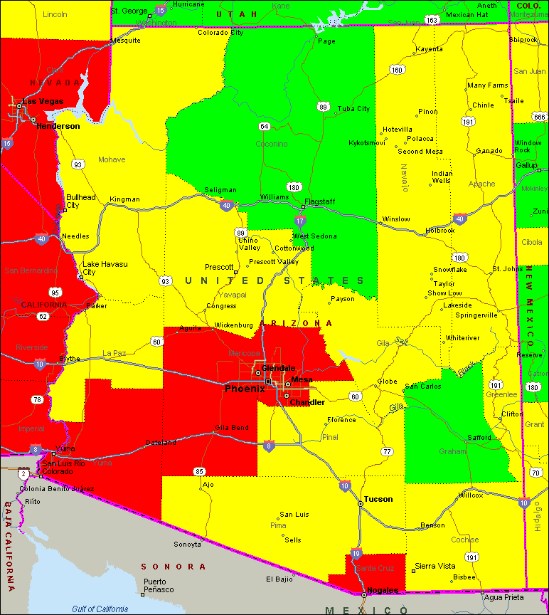 Arizona Air Quality Map