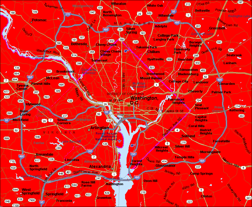 District of Columbia Air Quality Map