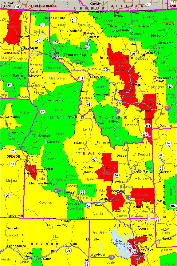 Idaho Air Quality Map