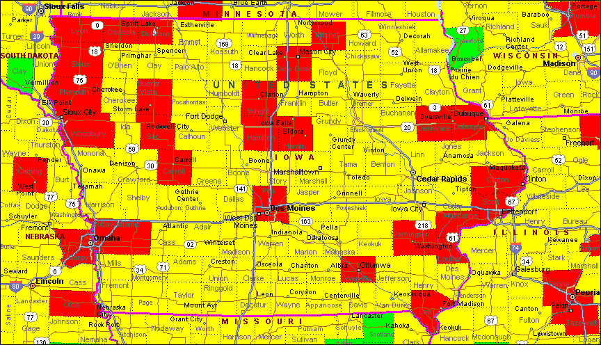 Iowa Air Quality Map