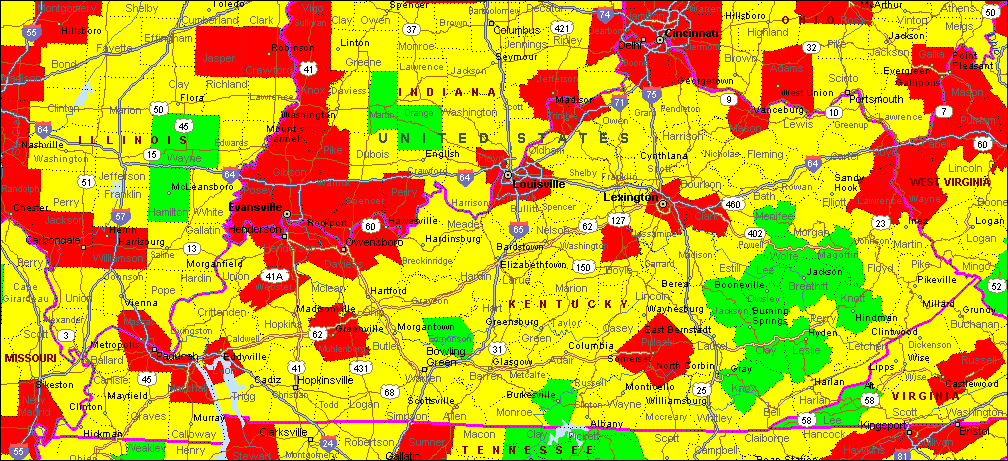 Kentucky Air Quality Map
