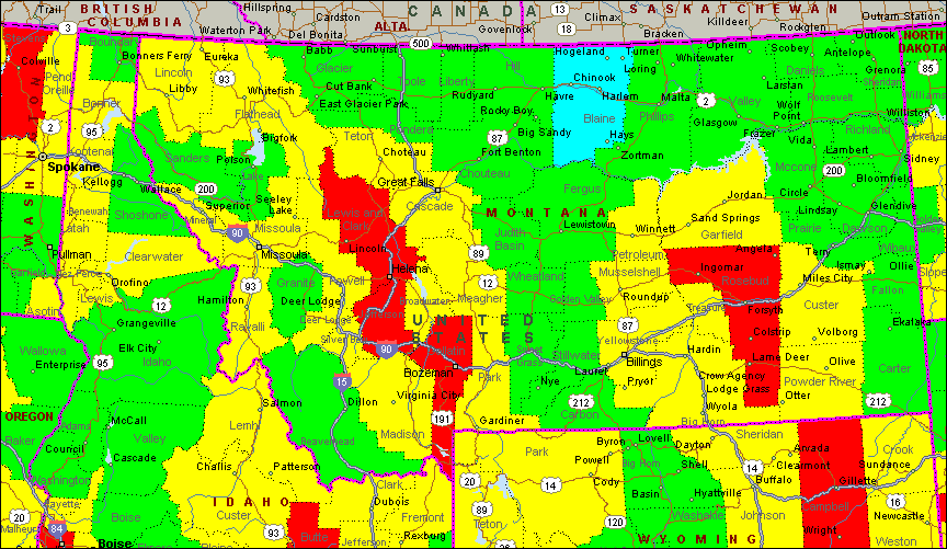 Montana Air Quality Map