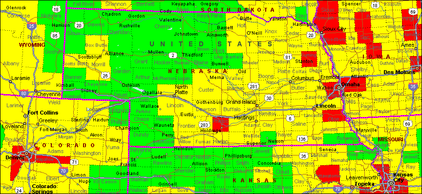 Nebraska Air Quality Map