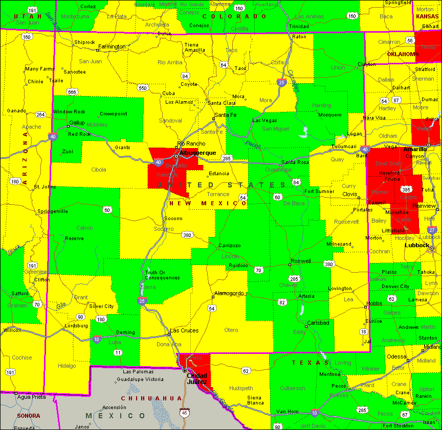 New Mexico Air Quality Map