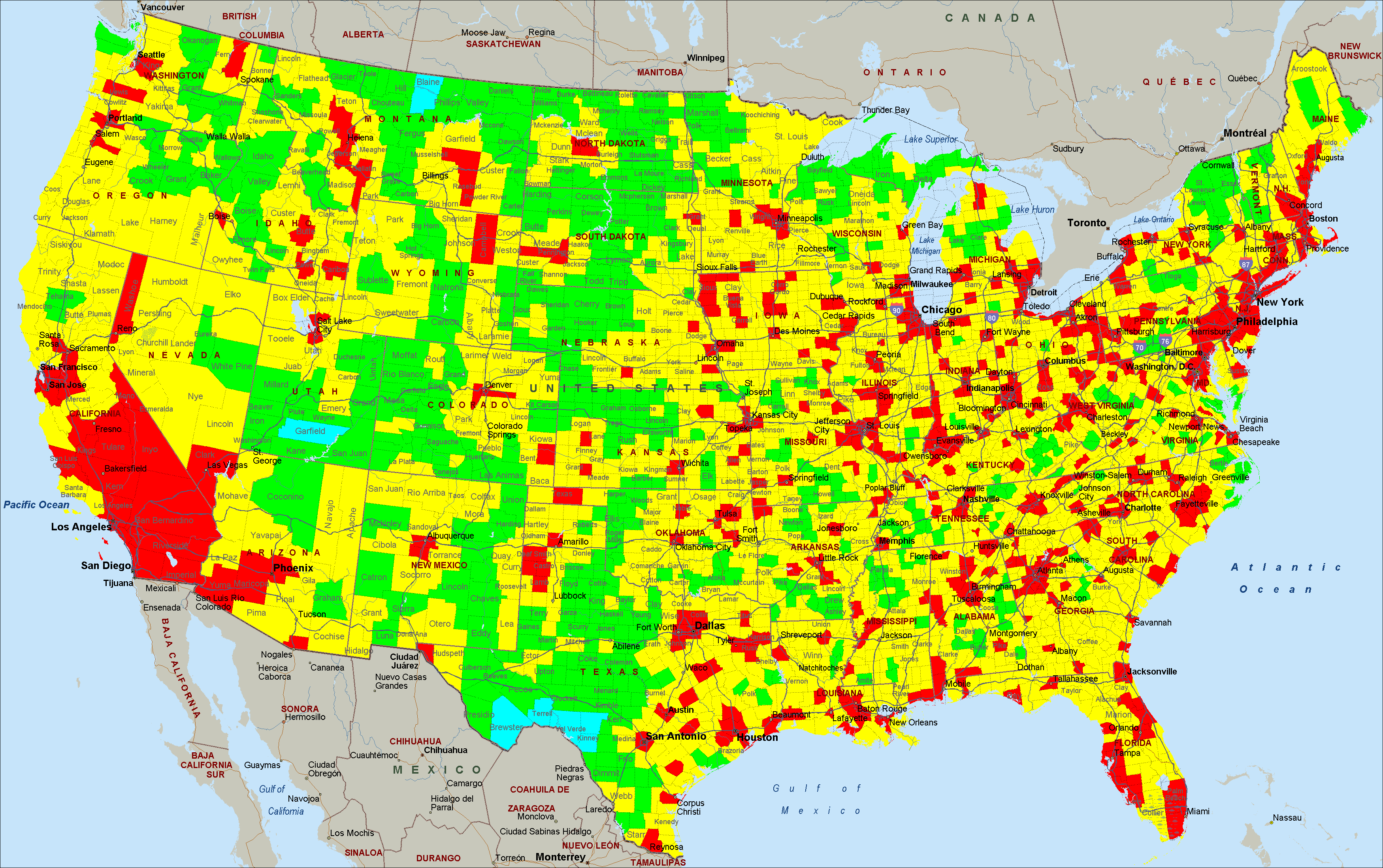 United States Air Quality Map