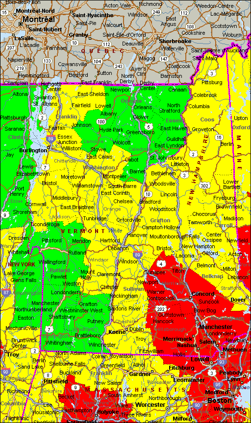 Vermont Air Quality Map