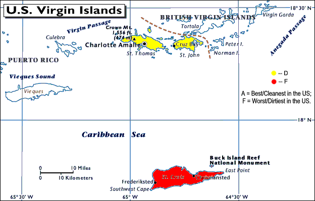 Virgin Islands Air Quality Map