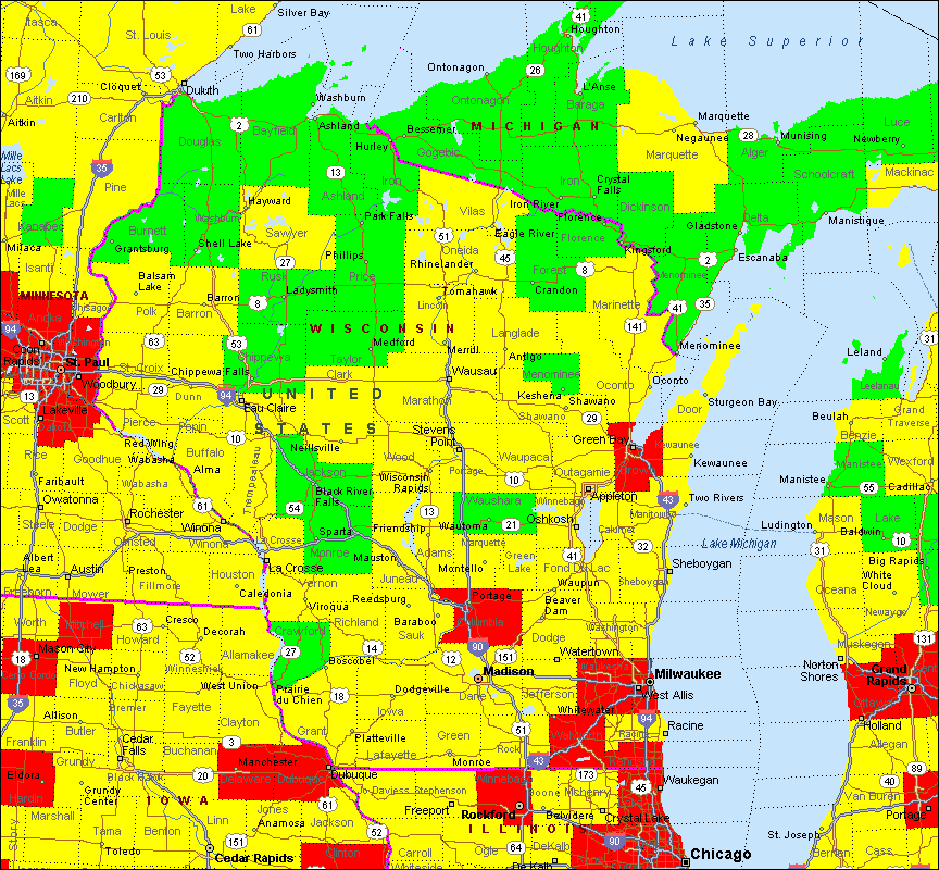 Wisconsin Air Quality Map